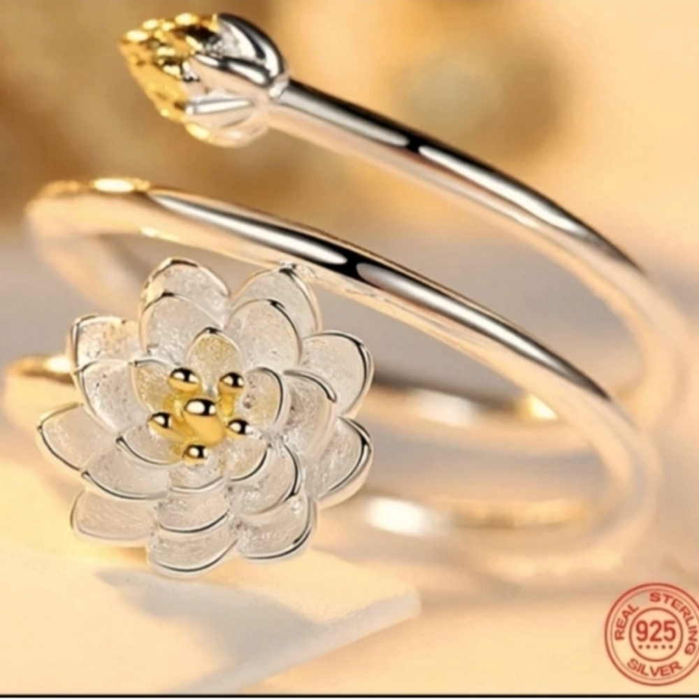 Lotus flower adjustable  ring
